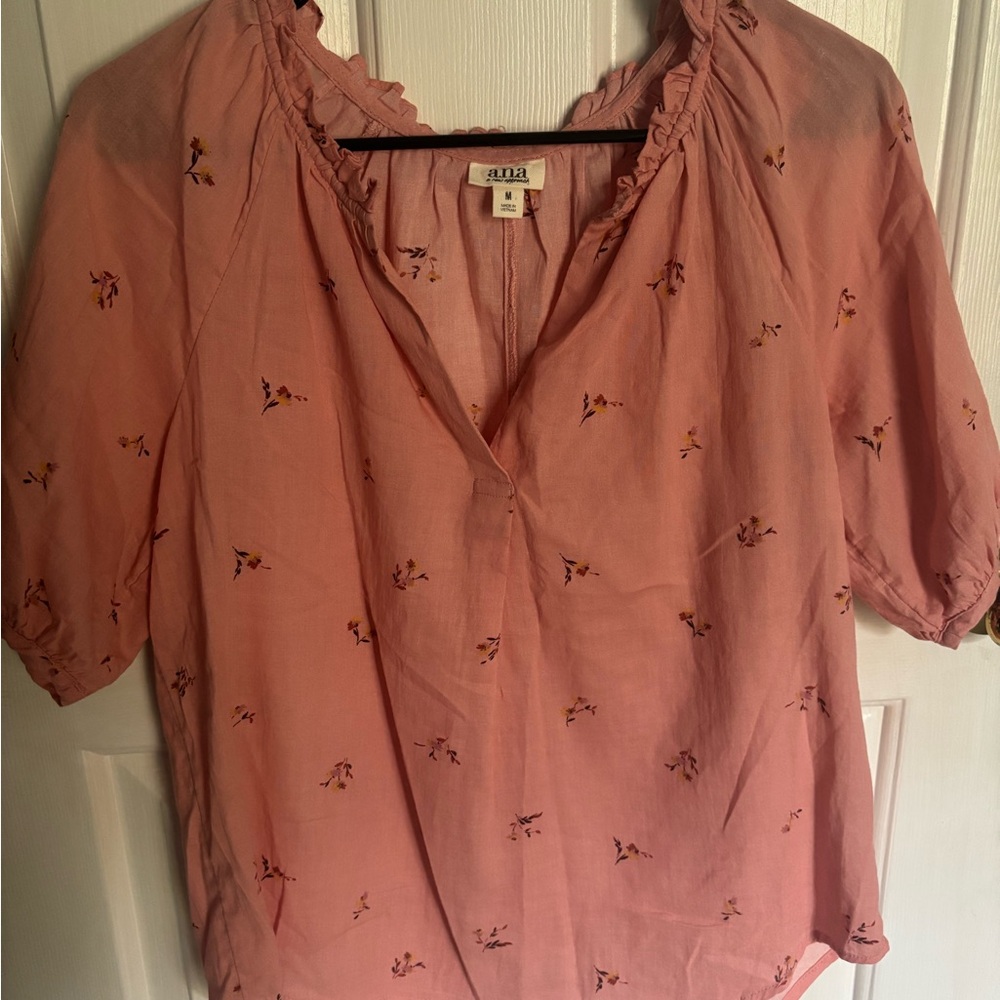 a.n.a Women's Blush Pink Floral Blouse